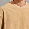 New Design Blank High Quality T Shirts Drop Shoulder Short Sleeve Men Corduroy Plain T-Shirts
