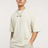 Custom Wholesale T Shirts Oversized Back Satin Printed Panel Men Vintage T Shirt
