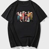 Oem Custom Logo Black O-Neck Screen Print T-Shirt Men Short Sleeve 50/50 Cotton Polyester T Shirt