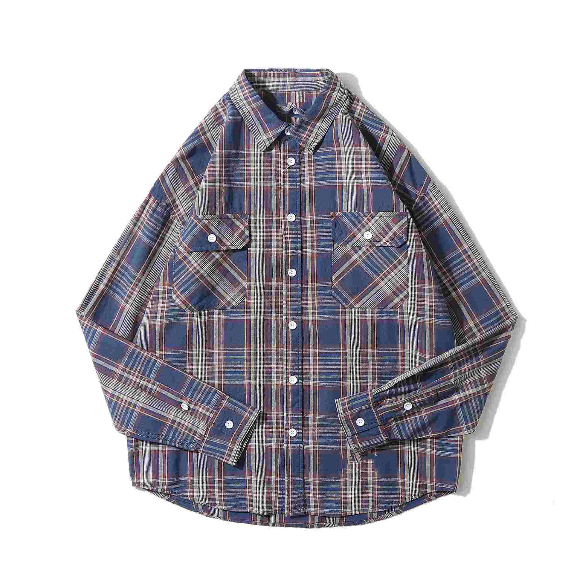 OEM Manufacturer Wholesale Cotton Casual Oversize Size Full Plaid Printed Vintage Lapel Shirts For Men