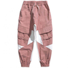 OEM Manufacturer Casual Good Quality Cotton Blank Color Block Mens Baggy Tapered Cargo Track Pants With Side Pockets
