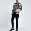 OEM Manufacturer Men's Clothing Black Mixed Skin Fit Shirts Baroque Print Mens Casual Slim Fit Shirts