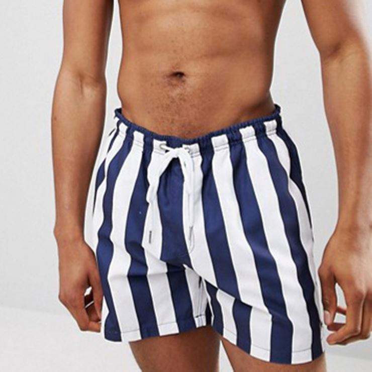 Your Owm Brand Shorts Drawstring Stripe Swim Shorts In Navy