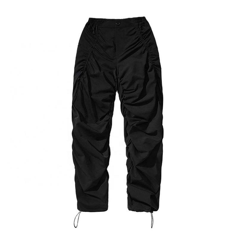 OEM Manufacturer Design Style Side Draw Rope Bundle Foot Wide Leg Nylon Pants Wholesale Custom