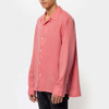 OEM Manufacturer Custom Logo Design Fashionable Button Up Long Sleeve Blank Pink Shirt For Men