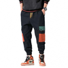 OEM Manufacturer Custom Mens Color Block Big Pockets Pants Multicolor Hip Hop Cargo Jogger Pants