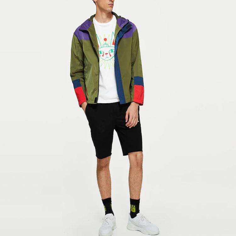 Design Your Own Color Block Men's Coat 100%Polyester Jacket For Men