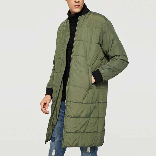 OEM Garment Factory Customize Parka Zip Up Bomber Longline Coat Men Winter Coat Men's