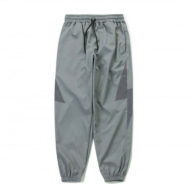 OEM Manufacturer Wholesale Men Loose Casual Pants Custom Logo Windbreaker Reflective Nylon Custom Pants