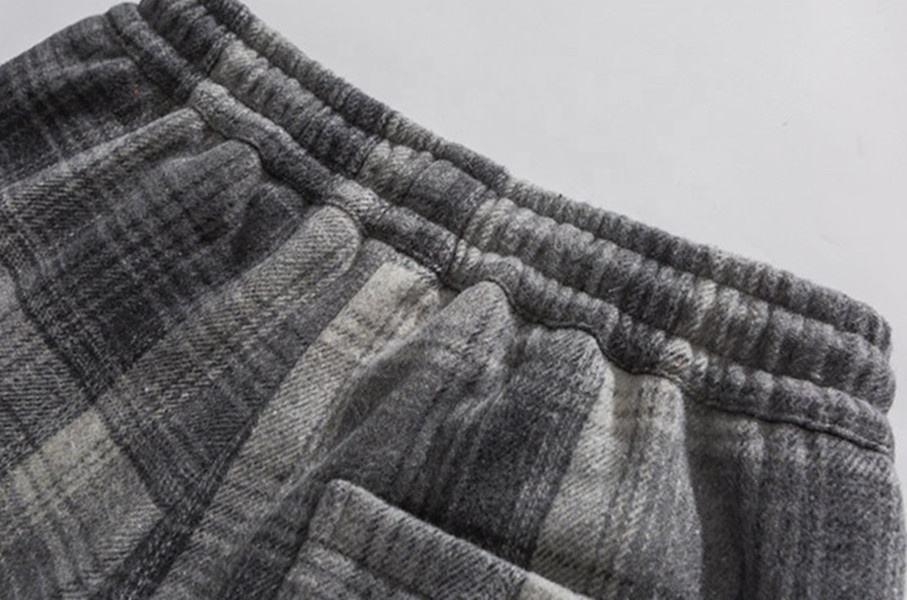 OEM Manufacturer Customized Men's Pants & Trousers Casual Cotton Pants Loose Plaid Sweatpants Trousers For Men