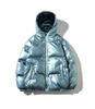 OEM Manufacturer Customization Winter Black Bomber Shiny Puffer Men Down Plus Sizes With Hood Jacket
