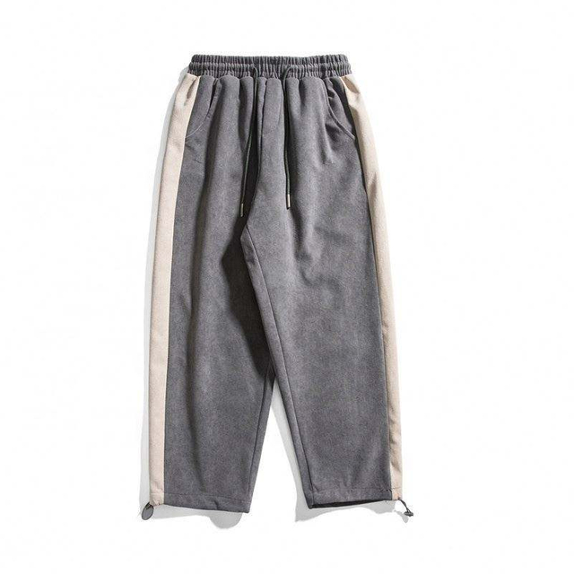 OEM Manufacturer Custom Men's Pants & Trousers Straight Side Stripe Stitching Casual French Terry Sweatpants Trousers For Men