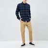 Fabricante de OEM Men moda moda casual e azul de manga comprida botão para baixo cami