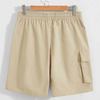 Factory Custom Boxer Shorts Men Solid Color Cotton Shorts With Flap Pocket Push Buckle Detail