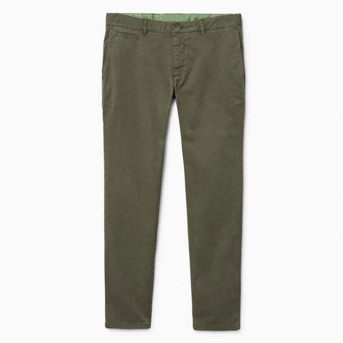 OEM Service Men's Cotton Comfortable Slim Fit Chinos Army Green Trousers With Belt Loops