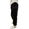 Unisex Style Cargo Pants Black Slim Fit Mens Pants Buckle Fasten Elastic Waist Cargo Pants With Removeable Leg