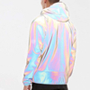 OEM Manufacturer Custom Men Long Sleeve Zip Up Waterproof Windbreaker Rainbow Reflective Sport Jacket