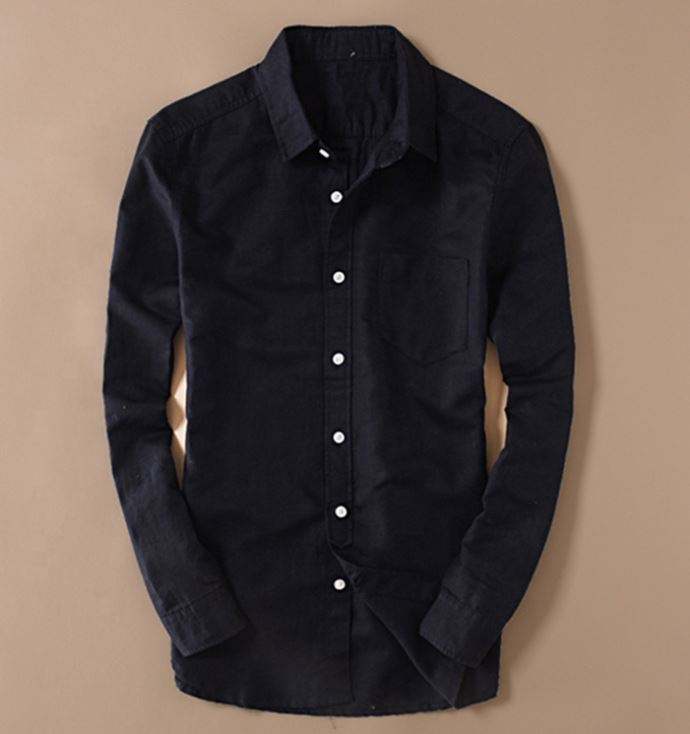 OEM Manufacturer Customized Thin Flax Long Sleeves Casual Shirts Plus Size Men Custom Shirts