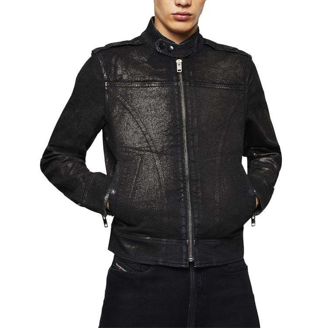 Wholesale Fashion Mens Streamlined Biker Jacket With Denim Jacket