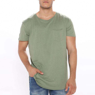 Fabricants de gros t-shirts &agrave; manches courtes col rond hommes plaine ourlet incurv&eacute; t-shirt