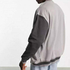 OEM Manufacturer Custom High Quality Button Up Men's Grey Color Patchwork Baseball Jacket
