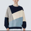 OEM Manufacturer Customized Logo Patchwork O-Neck Oversized Sweatshirt High Street Sweatshirt Men