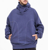 Pengilang OEM Custom Heavyweight Cotton 460gsm Perancis Terry Contress Stitching Hoodies Dengan Butang Hood