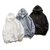 OEM Manufacturer Custom Quality Heavy Waffle Zip Up Plain Hoodie Pullover Unisex Zipper Knit Oversized Hoodie