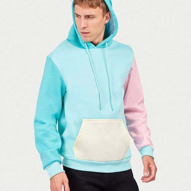 OEM Manufacturer Custom New Design Blank High Quality Long Sleeve Pullover Colorful Patchwork Cotton Hoodies