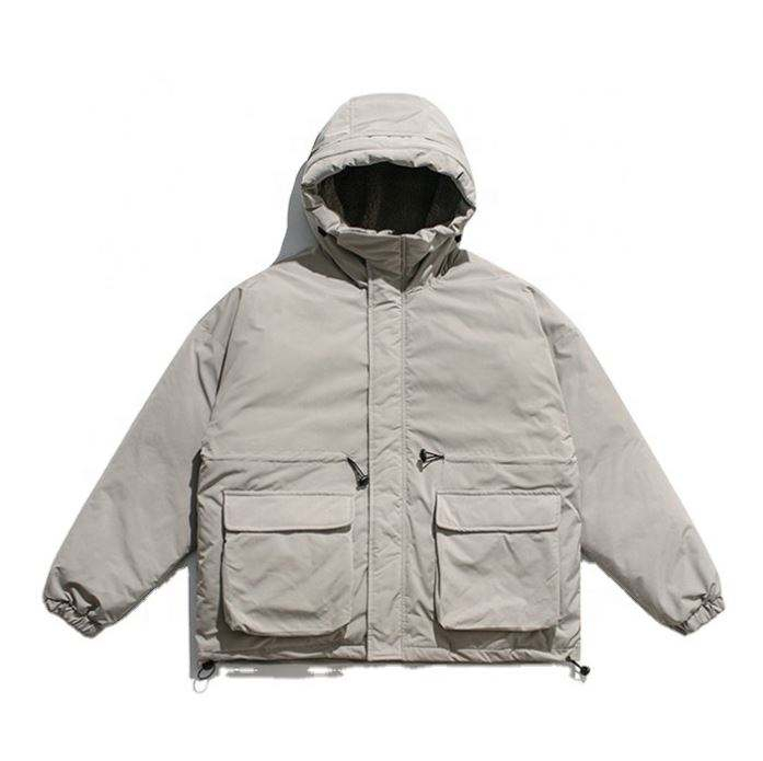 Oem Manufacturer Men's Hooded Cotton-Padded Coat Fashion Simple Print Jacket