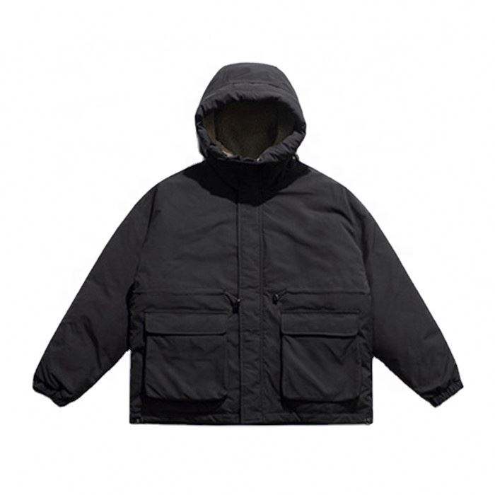 Oem Manufacturer Men's Hooded Cotton-Padded Coat Fashion Simple Print Jacket