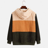 OEM Manufacturer Customized Color Block Corduroy Casual Custom Sweatshirt Plus Size Hoodies Men Hoodies