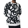 OEM Manufacturer Custom High Quality Cotton Crew Neck All Over Print Rib Trim Oversized Sweatshirt Pullover