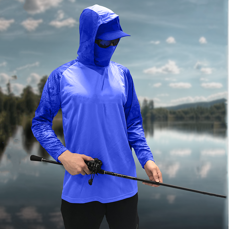 Microfiber Performance Polyester Quick-dry Facemask Protection Long Sleeve Fishing Hoodie