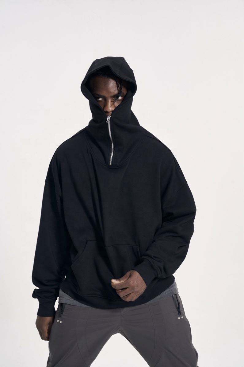 OEM Manufacturer 2022 Custom Pullovers 100% Cotton Plain Hoddies Men Washed Distressed Vintage Black Oversized Hoodies