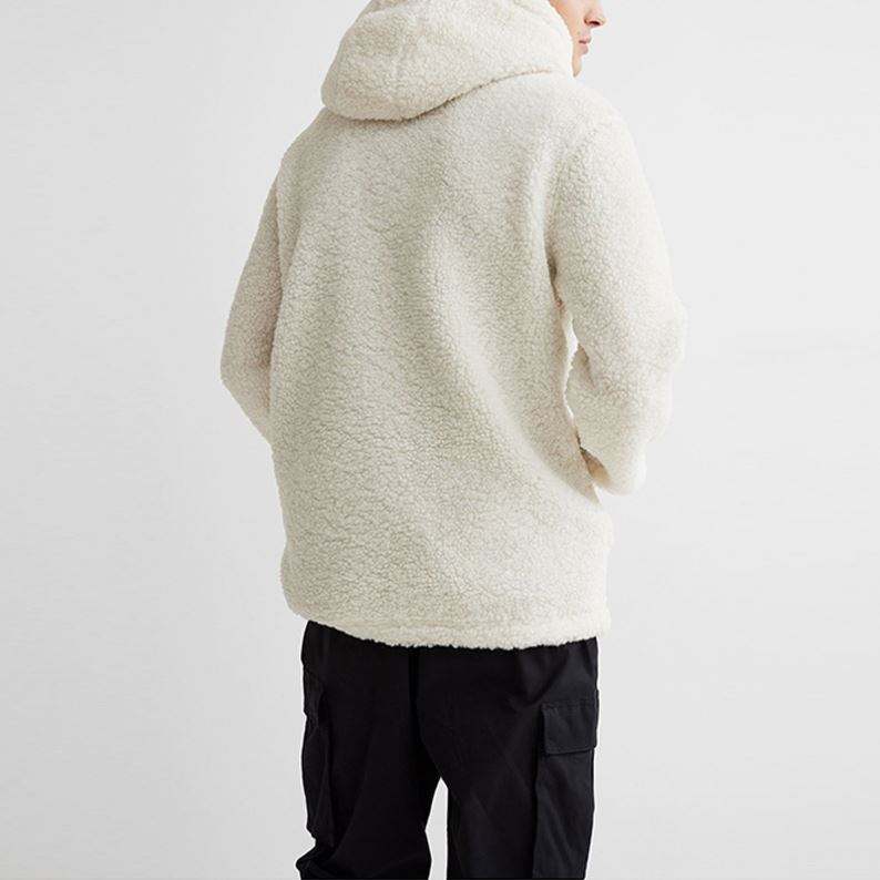 OEM Manufacturer Men Winter Warmth High Quality Long Sleeve Polyester Drawstring Pullover Wool Fleece Hoodies