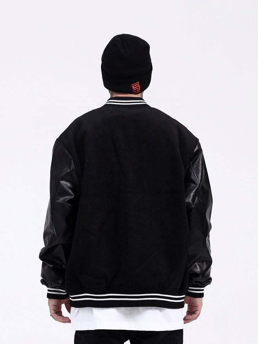OEM Manufacturer Custom Men's Coats American Retro Vintage Baseball Uniform Trend Embroidery Winter Leather Men Clothing Jacket