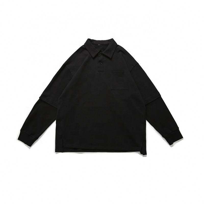 OEM Manufacturer Service Men's Clothing Personality Fashion Contrast Color Lapel Casual Loose Shirt Pullover Custom Hoodies