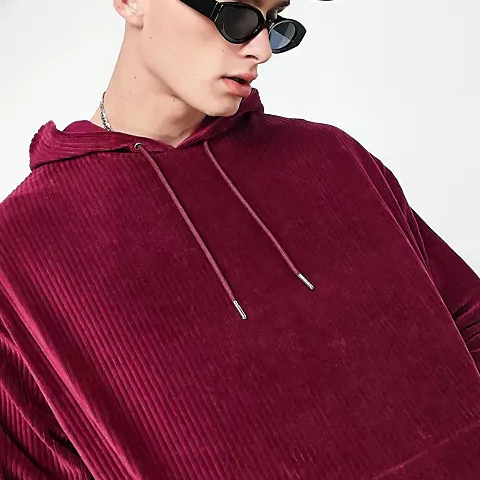 OEM Manufacturer Custom High Quality Long Sleeve Plain Velvet Hoodie Velour Hoodie Pullover For Men