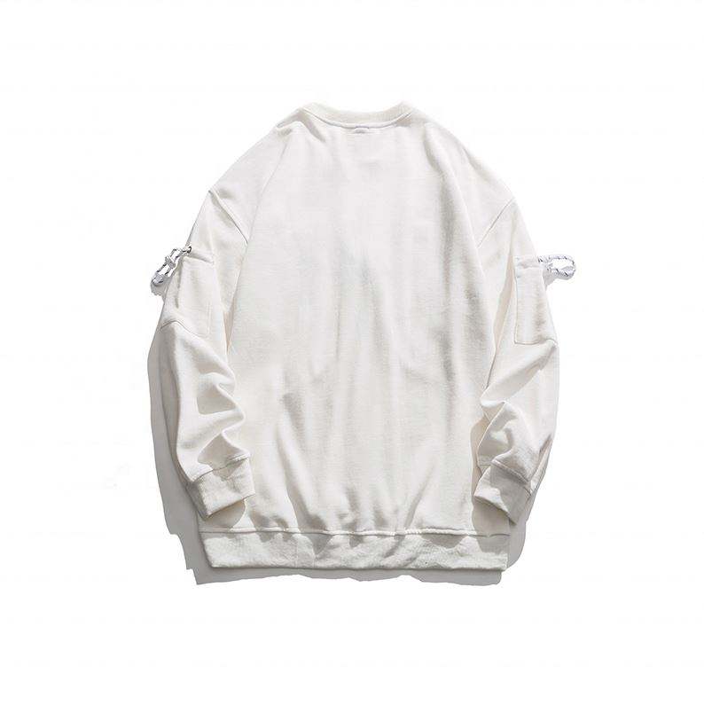 OEM Manufacturer Custom Patchwork Pocket O Neck Pullover Long Sleeves Plus Size Hoodies Casual