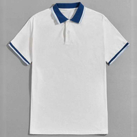 Custom Embroided Logo Blank T Shirt Men Plain Golf Polo Shirt Contrast Collar Men's Short Sleeve Polo