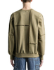 Wholesale Men's Cut & Sew Panel Light Olive Plain Crewneck Sweatshirts