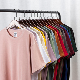 280G T Shirt လေးလံသော T-Shirts Unisex ရိုးရိုး 100% Cotton Fabric အကြီးစား စိတ်ကြိုက် T Shirt