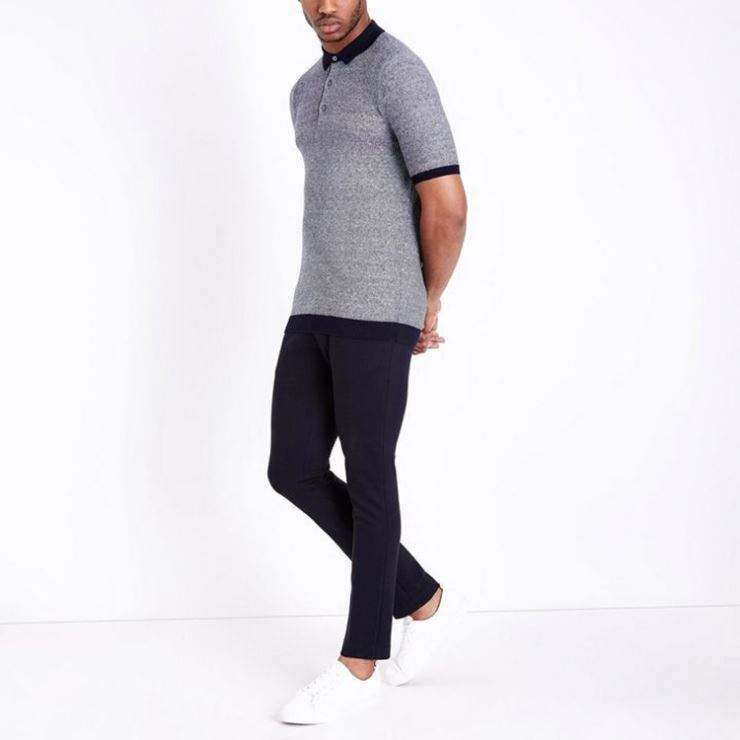 100% Cotton Fashion Knitted Mens Polo T Shirt
