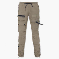 New Design Solid Color Utility Pants Drawstring Waist Mens Tarck Pants Jogger