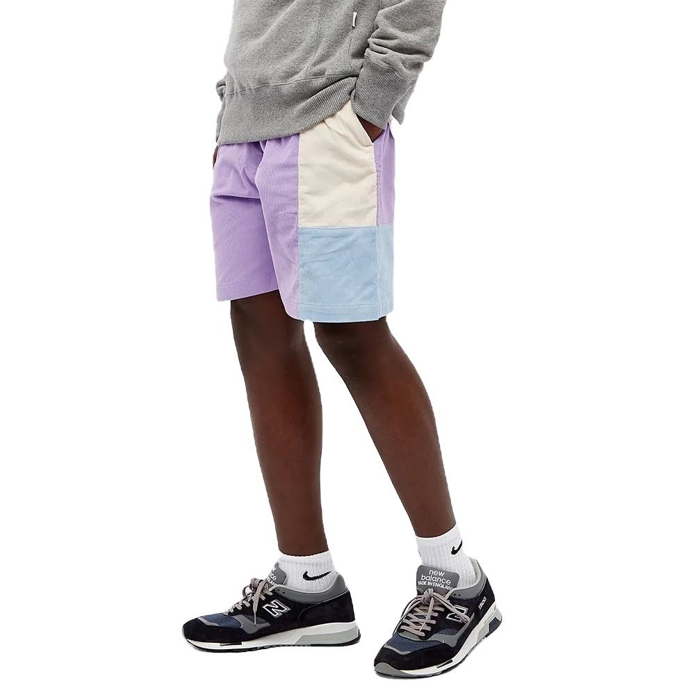 El bloque retro del color del verano de encargo pone en cortocircuito los pantalones cortos para hombre de la pana del algodón del contraste