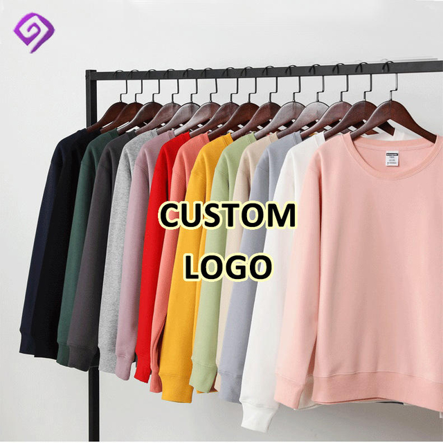 350gsm дизайнер празен памук Unisex Fleece Fabric Graphic Logo Print, бродиран извънгабаритен обикновен персонализиран Crewneck мъже Суичърс
