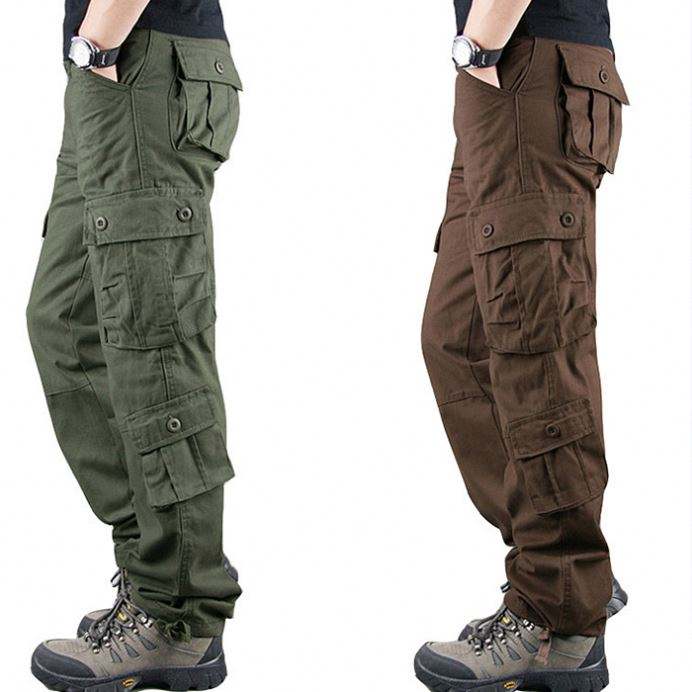 Customized Tactical Pants Solid Color Functional Multi Pockets Men Outdoor Cargo Pants