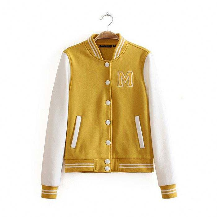 Custom Softshell Bomber Jacket Button Up Front Embroidered Patched PU Sleeve Men Baseball Jacket