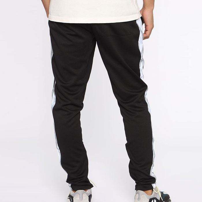 Pantalones de chándal personalizados para hombre, cintura lateral rayada reflectante con cordón, Sewatpants para hombre